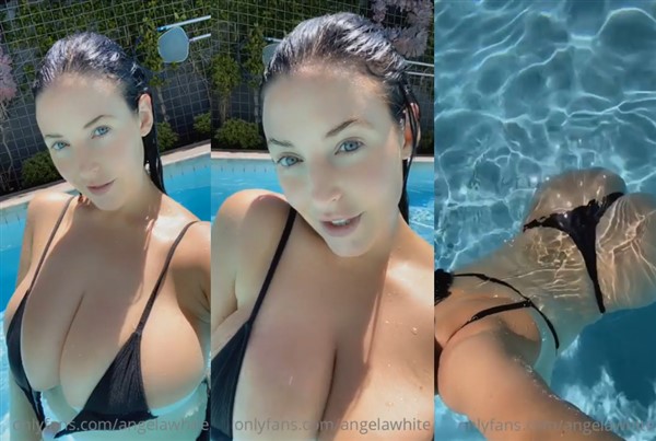 Angela White OnlyFans Teasing You in Pool Video - Free Online