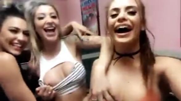 Allison Parker, Rainey James & Austin Reign Having Fun in the Restaurant Bathroom Video Leak - Sex Video