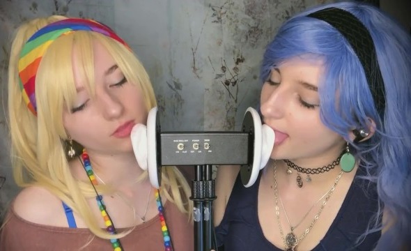 ASMR Twin Ear Licking Lesbian Edition - Sinhala Clip Online