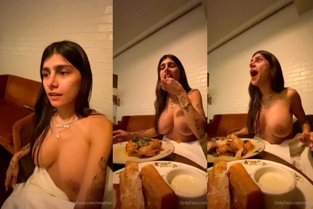 Mia Khalifa Making Hotel Dinner Topless Video Leaked - Sex Video