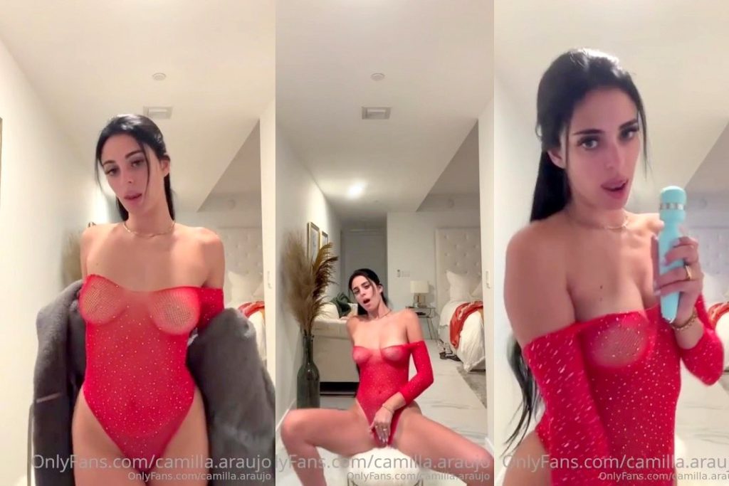 Camilla Araujo Red Bodysuit Masturbation Through Panties Video Leaked - HD Video