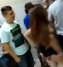 Drunk Party girl in Restroom - HD Video