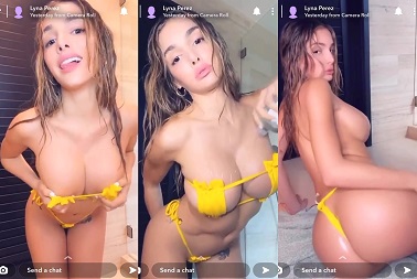 Lyna Perez Sexy Yellow Bikini Strip Tease Video Leaked - XXX Clip