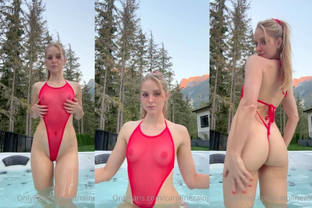 Caroline Zalog Wet See Through In Hot Tub Video Leaked - Free Online