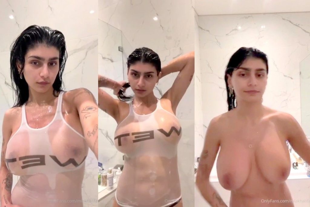 Mia Khalifa Nude Wet Tank Top Shower OnlyFans Livestream Leaked - Watch Free