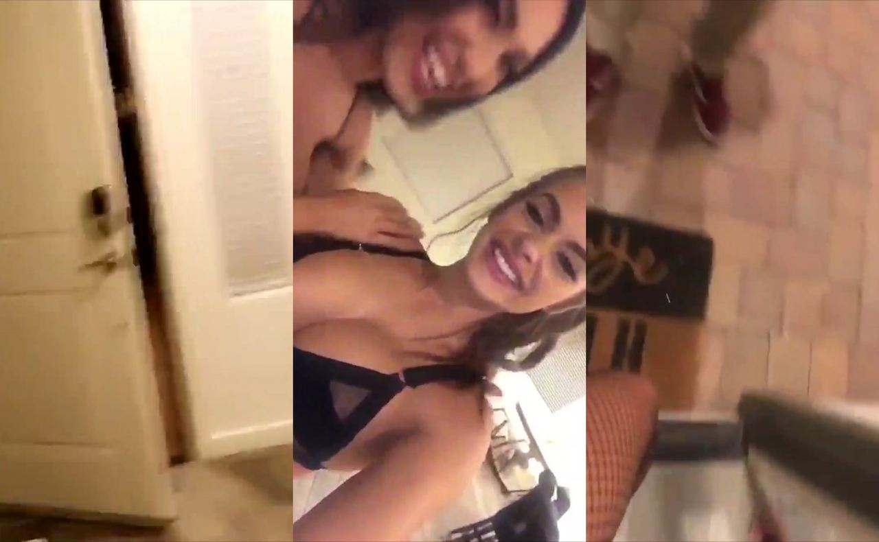 Allison Parker with Rainey James threesome with random pizza guy snapchat premium 2018/06/13