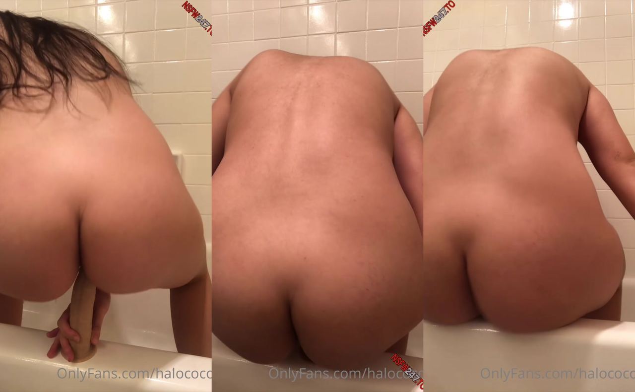 HaloCoco bathtub dildo riding