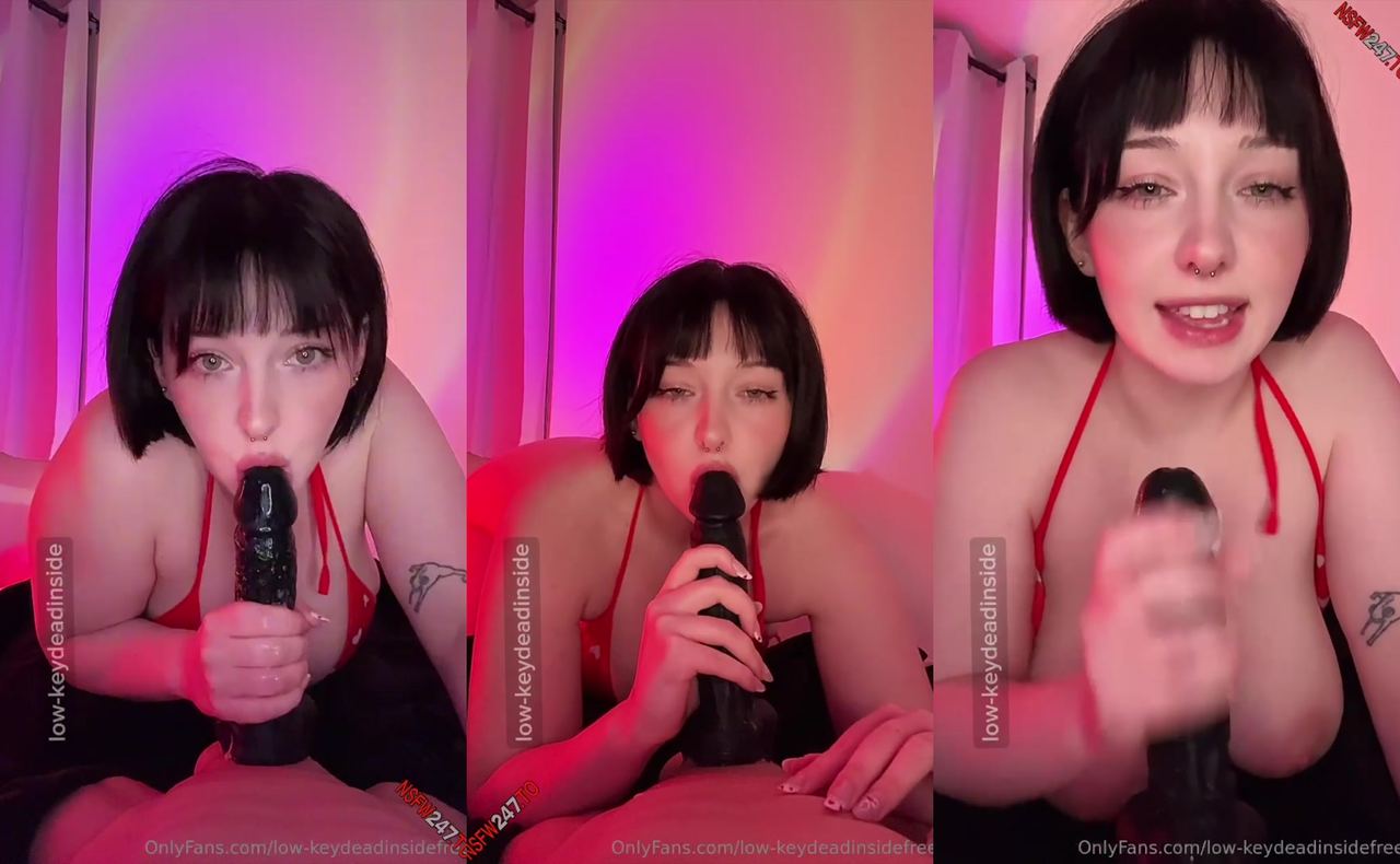 lowkeydeadinside shacking my ass while sucking a black dildo 2026/02