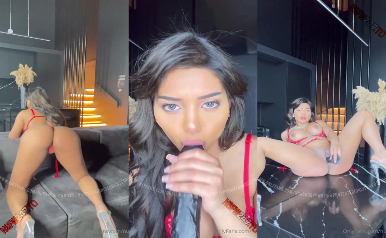 Nursh black dildo masturbation 2025