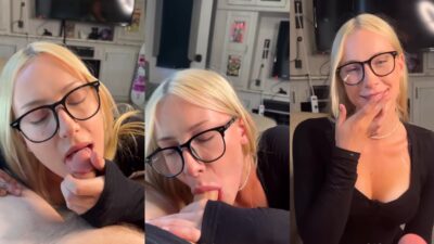Aprilbanxxx Gives a Blowjob to her Man until he Cums - Full HD Video