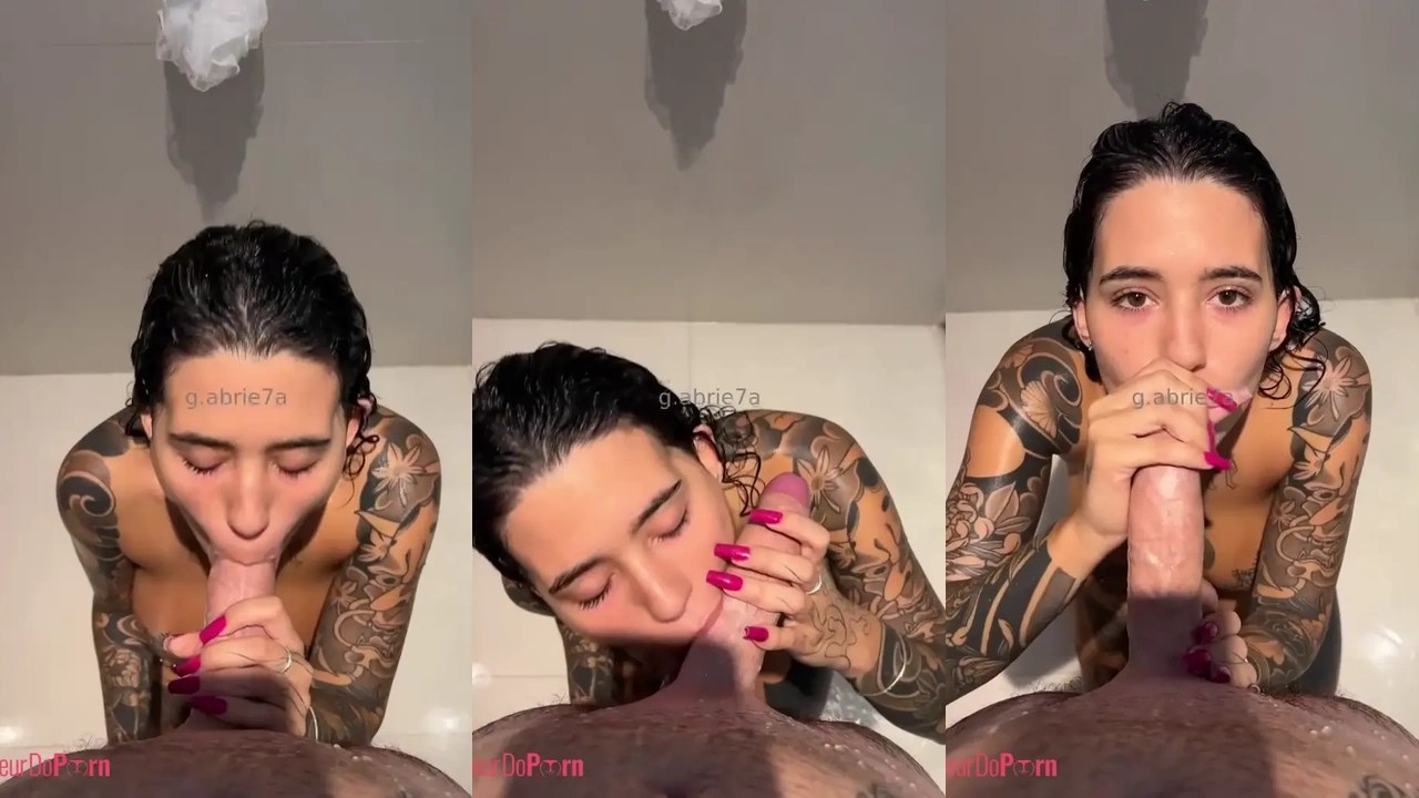 G.abrie7a - Sucks a Dick during her Shower - Onlyfans Video - Watch Online Free