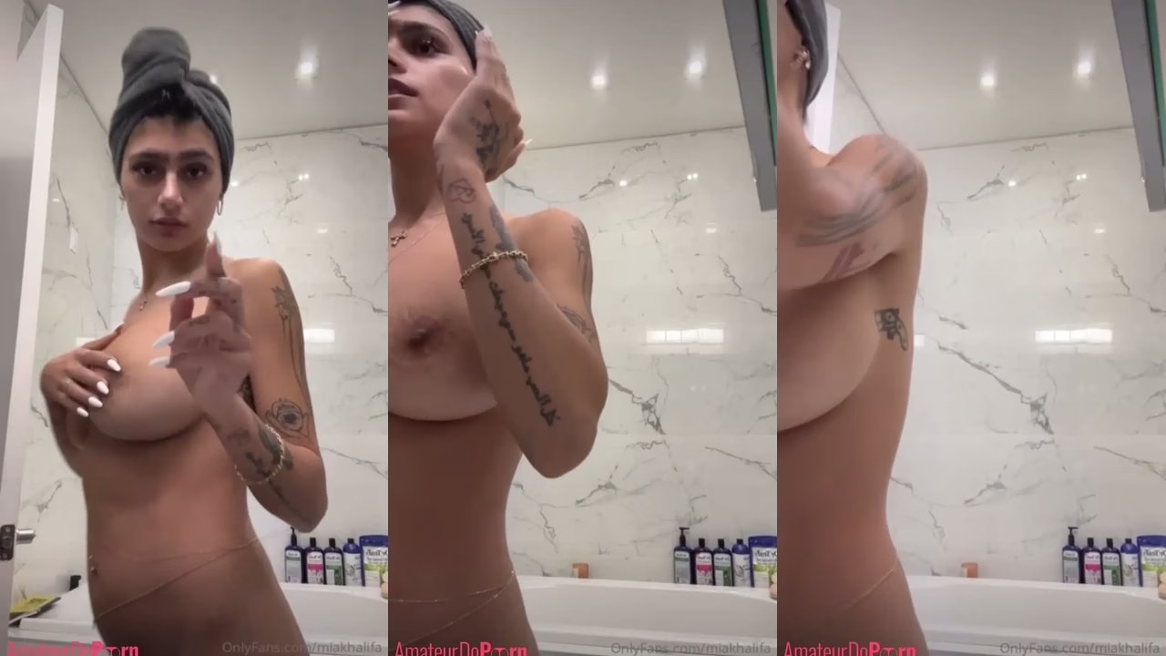 MiaKhalifa - Fully Nude in her Bathroom - Video Leaked - Watch Online Free