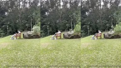 Mikaela Nude Gives a Blowjob Outdoor